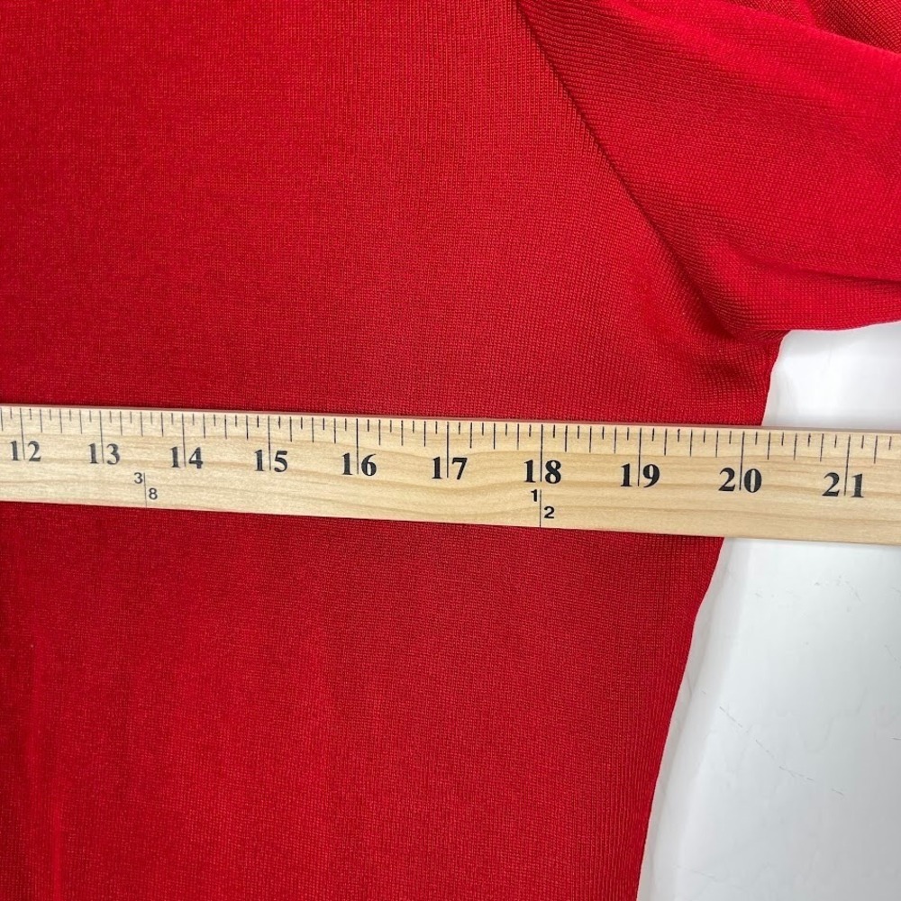 Exclusively‎ Misook Mock Neck Long Sleeve Acrylic Top Red Career Office Large - Picture 6 of 11